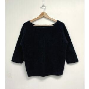 Zinity New Zealand Merino Wool Possum Boxy Crop Knit Half Sleeve Sweater - Large